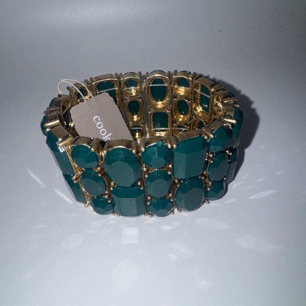 Vintage Cookie Lee Midnight Glitz Pavé Stretch Bracelet NWT